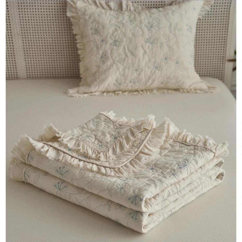 Dream of Clouds Cotton Decorative‎ Coverlet Set Pillowcases Queen Shabby Chic